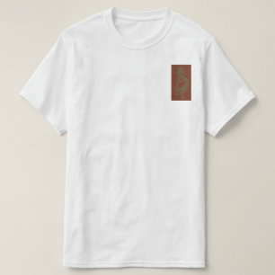 Flute Spela Kokopelli Figur, Grönt på Rust Red T Shirt