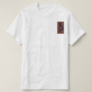 Flute Spela Kokopelli Figur, svart på rost T Shirt