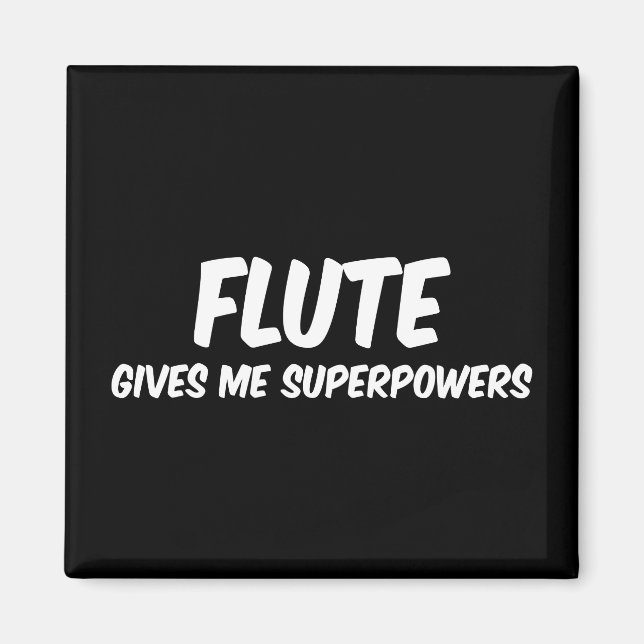 Flute Superpower Funny Superhjälte Music Magnet (Framsidan)