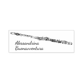 Flute Teckning med eget namn Självfärgande Stämpel