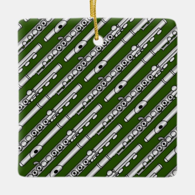 Flute Teckning Mönster Julgransprydnad Keramik (Framsida)