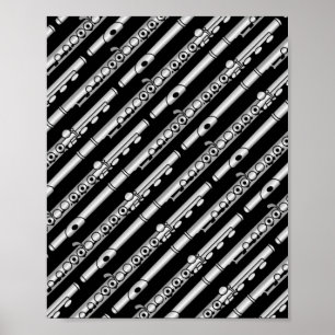 Flute Teckning Mönster Poster