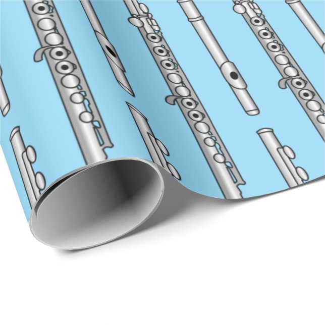 Flute Teckning Mönster Presentpapper (Rullad Hörn)