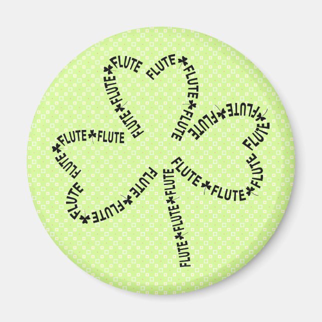 Flute Text Shamrock Magnet (Framsidan)