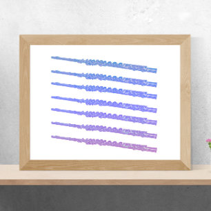 Flutes Instrument Blue Rosa Lila Poster