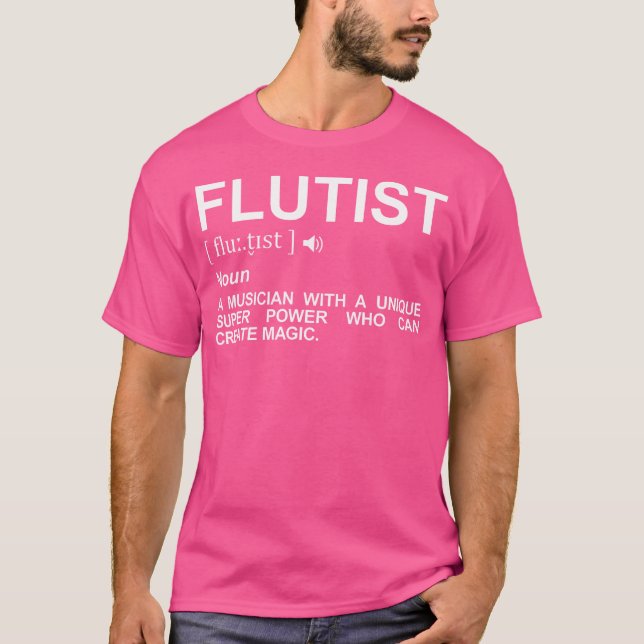 Flutist Dictionary Flute Player Woodwind Instrumen T Shirt (Framsida)