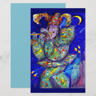 FLUTIST I BLUE / Venetisk karnival Nattstation Brevpapper