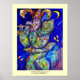 FLUTIST I BLUE / Venetisk karnivalkväll Poster