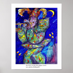 FLUTIST I BLUE / Venetisk karnivalkväll Poster
