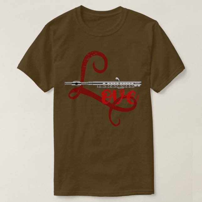 Flutist Kärlek Flute T Shirt (Design framsida)