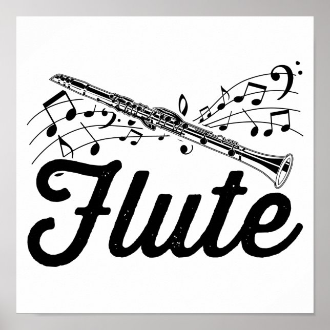 Flutist Musician | Flute Orchestra Gift Idea Poster (Framsidan)