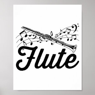 Flutist Musician Flute Orchestra Gift Idea Poster
