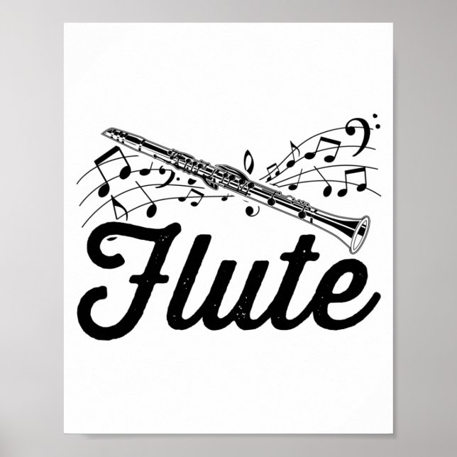Flutist Musician | Flute Orchestra Gift Idea Poster (Framsidan)