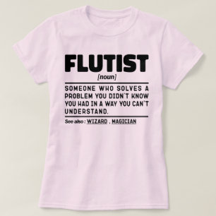 Flutist Noun Music Älskare Funny Instrument Player T Shirt
