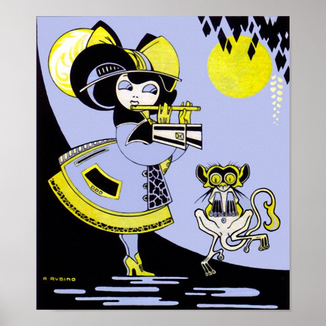 Flutist och apa poster (Framsidan)