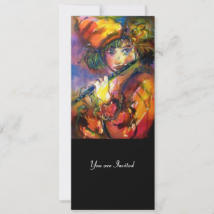 FLUTIST PORTRÄTT Masqueraprogrammet Party Inbjudningar