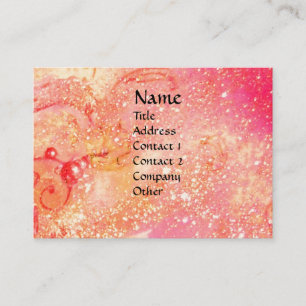 FLUTIST PORTRÄTT /Rosa,Fuchsia,Gult Sparkles Visitkort