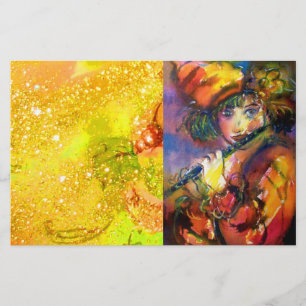 FLUTIST PORTRÄTT / Venetian Masquad Brevpapper