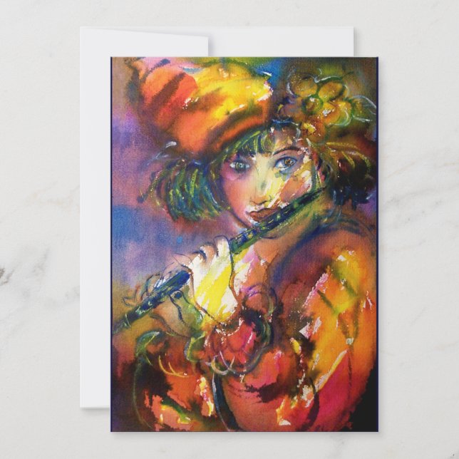 FLUTIST PORTRÄTT / Venetian Masquad Meddelande (Framsida)