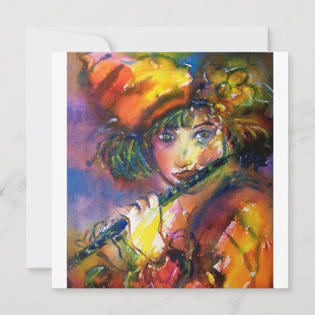 FLUTIST PORTRÄTT / Venetian Masquad Meddelande (Framsida)