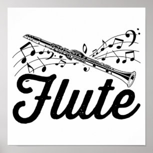 Flutistmusiker Flute Orchestra Gift Idea Poster