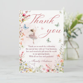 Flutter and Twirl Magiska Vingar Baby Shower Tack Kort