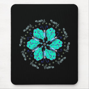 Flutter aqua blue butterfly mandala musmatta