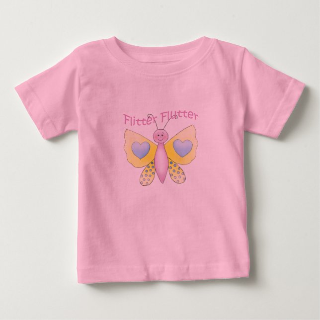 Flutter Baby Tutu Bodykostym Tee Shirt (Framsida)