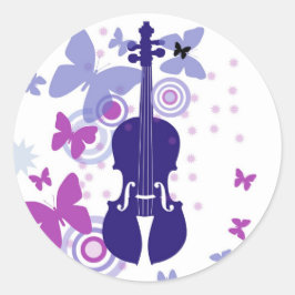 Flutter Fiddle Violin Stickers Runt Klistermärke