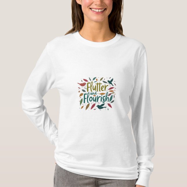Flutter och färglös t shirt (Framsida)
