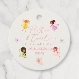 Flutter och Twirl Enchanted Fairy Baby Shower Gåvor Etiketter