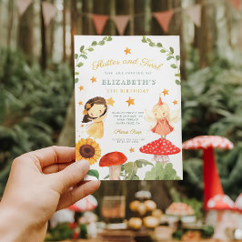 Flutter och twirl Enchanted Fairy Birthday Inbjudningar