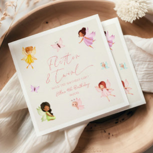 Flutter och Twirl Enchanted Fairy Födelsedagsfest Pappersservett