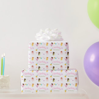 Flutter och Twirl Fairy Födelsedagsfest-gåva pappe Presentpapper