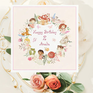 Flutter och Twirl Fairy Garden Birthday Pappersservett
