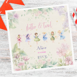 Flutter och twirl Fairy-trädgårdens vattenfärgföde Pappersservett