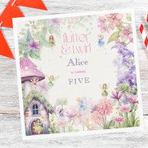 Flutter och twirl Fairy-trädgårdens vattenfärgföde
