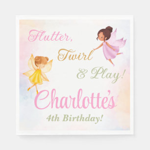 Flutter och Twirl Födelsedagsfest Napkins Pappersservett