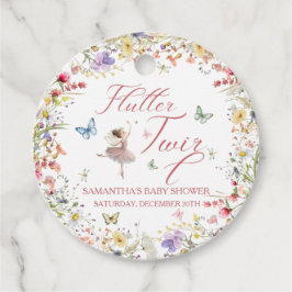 Flutter och Twirl Magiska Vingar Baby Shower Gåvor Etiketter