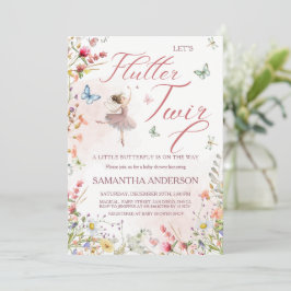 Flutter och Twirl Magiska Vingar Baby Shower Inbjudningar