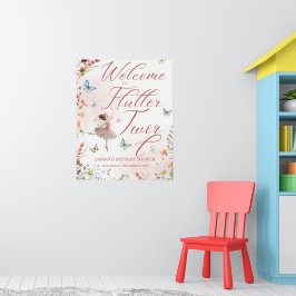 Flutter och Twirl Magiska Vingar Baby Shower Poster