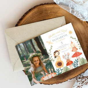 Flutter och twirl Photo Enchanted Fairy Birthday Inbjudningar