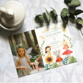 Flutter och twirl Photo Enchanted Fairy Birthday Inbjudningar