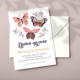 Flutter on over Butterfly Birthday-inbjudan Inbjudningar