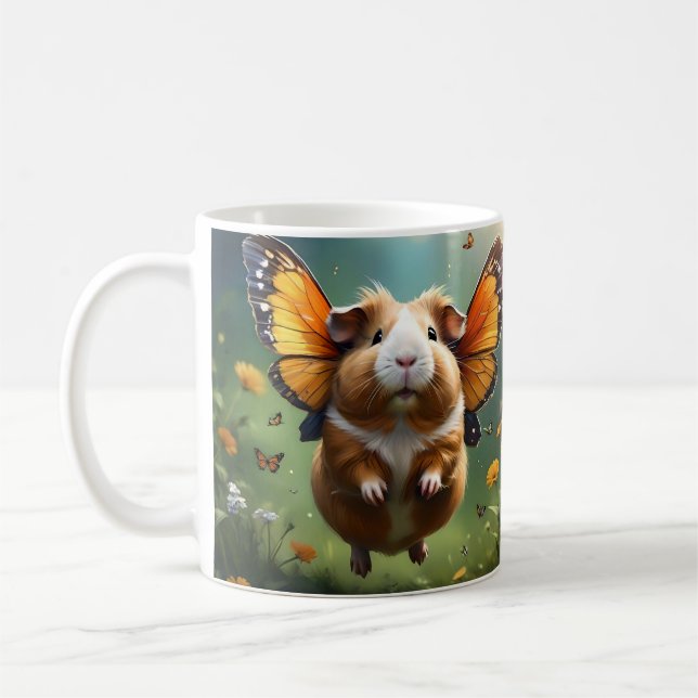 "Flutter Tassar: Guineas Gris tar flyget" Kaffemugg (Vänster)