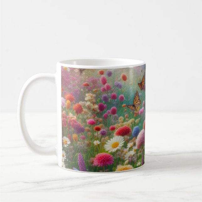 Flutterande Blommigt Kaffemugg (Vänster)