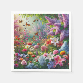 Flutterande Blommigt Pappersservett