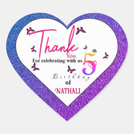 Flutterande Roligt Hjärtformat Klistermärke