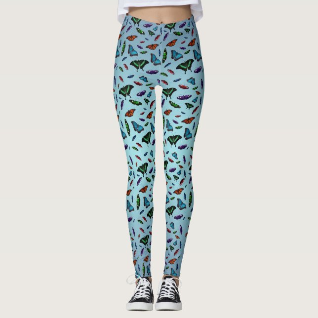 Flutterbies-läggings (himblå blandning) leggings (Framsida)