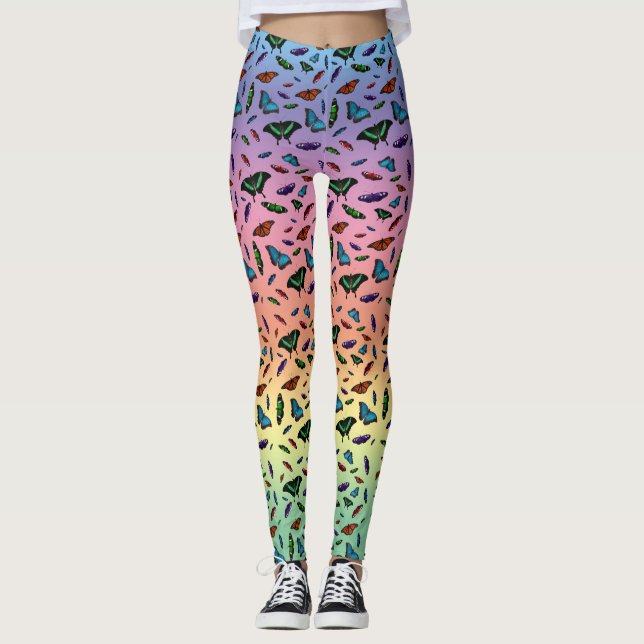 Flutterbies-läggings (regnbåge) leggings (Framsida)